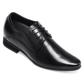 Classic Black Elevator Dress Shoes for Men 8cm taller