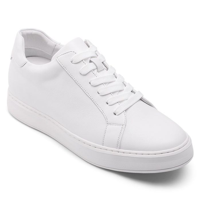 White Elevator Sneakers for Men – 7cm Height